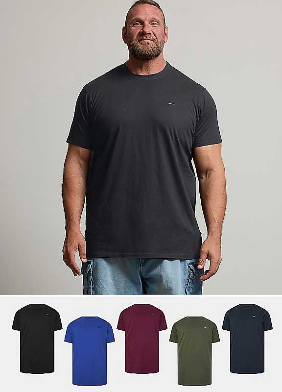 Badrhino Men's Black 5 Pack Core T-Shirts In | Size: 1XL - Image 3