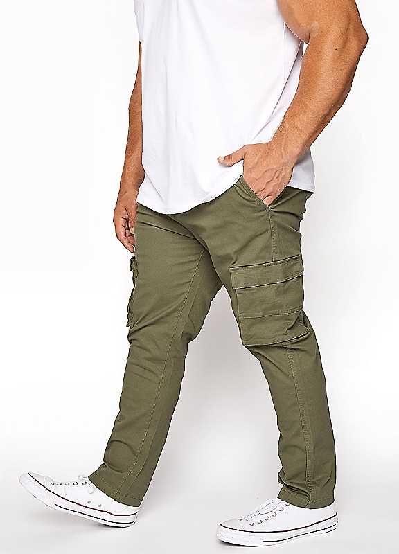Badrhino Men's Green Stretch Cargo Trousers In | Size: 44R - Image 2