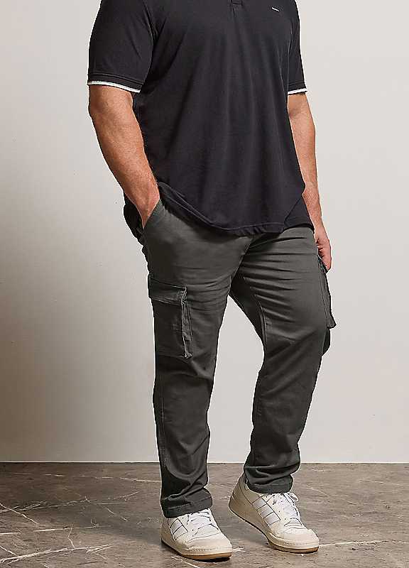 Badrhino Men's Grey Stretch Cargo Trousers In | Size: 44R - Image 2