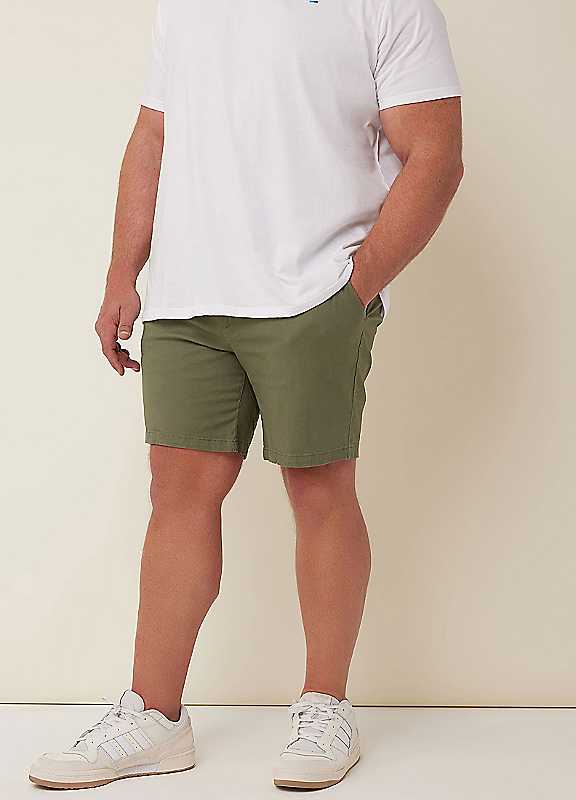 Badrhino Green Stretch Chino Shorts