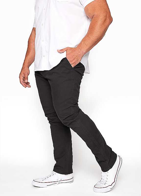 Badrhino Black Stretch Chinos