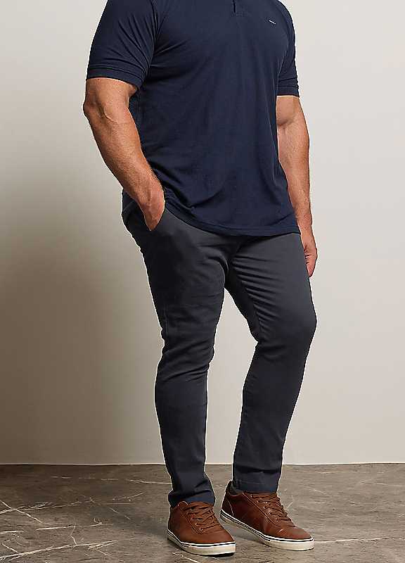 BadRhino Essential Chino Trousers, Navy, Size 48, Inside Leg 30, Men - Image 2