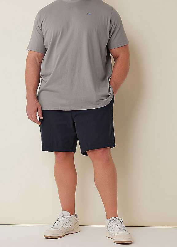 Badrhino Men's Mid Navy Elasticated Waist Chino Shorts In | Size: Large - Image 2