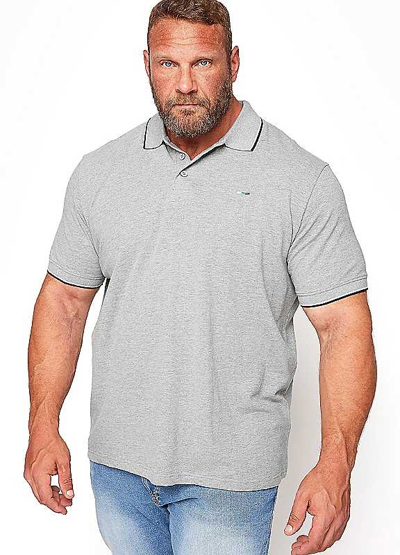 BadRhino Essential Tipping Short Sleeve Polo Shirt, Grey, Size 3Xl, Men - Image 4
