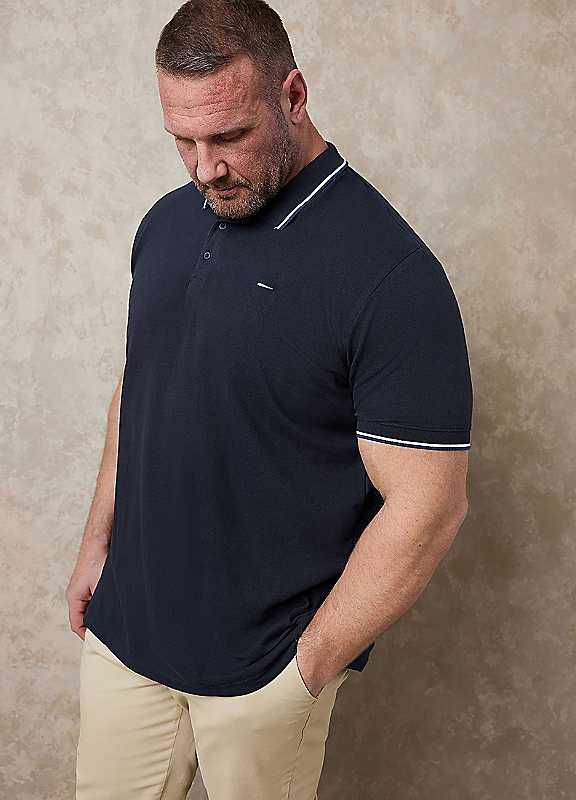 Badrhino Men's Mid Navy Short Sleeve Polo Shirt In | Size: 4XL - Image 3