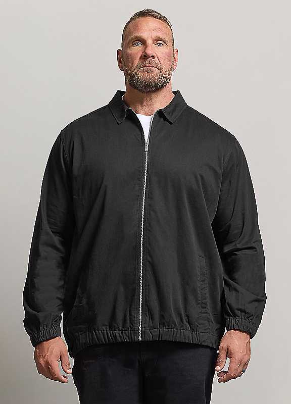 Badrhino Big & Tall Men's Black Cotton Twill Jacket - Image 3