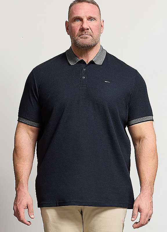 BadRhino Two Tone Waffle Polo Shirt, Blue, Size 2Xl, Men - Image 3