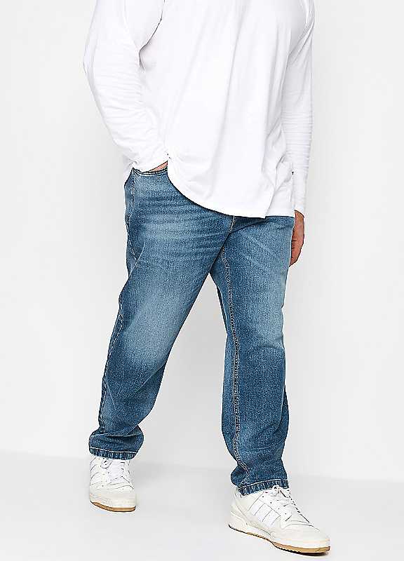 BadRhino Blue Washed Denim Jeans, Blue, Size 50, Inside Leg Short, Men - Image 2