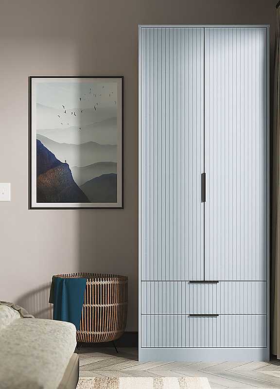 Ready Assembled U Unisex Light Blue Menai Door Drawer Wardrobe (Ready Assembled) In Size 2 - Image 5