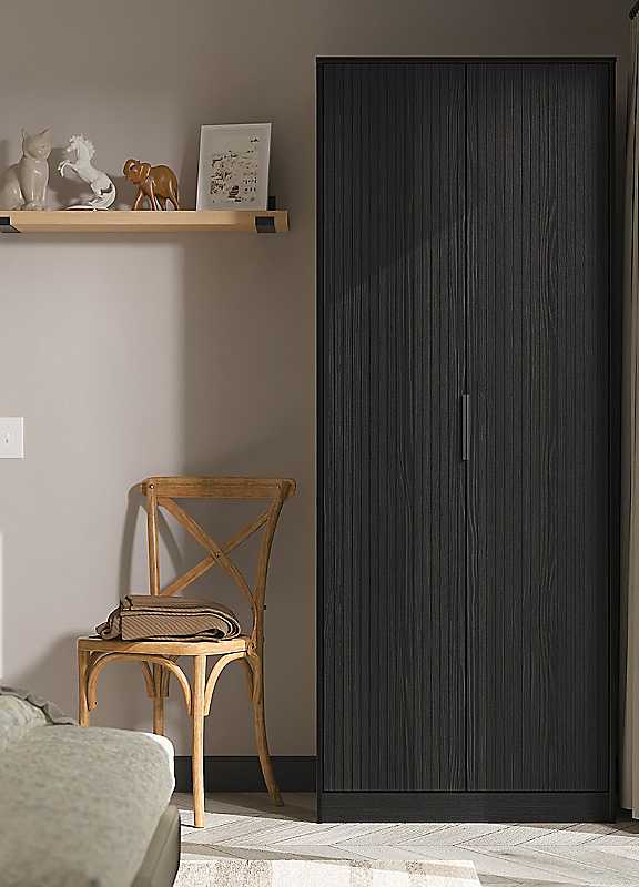 Ready Assembled U Unisex Black Menai Door Wardrobe (Ready Assembled) In Size 2 - Image 5
