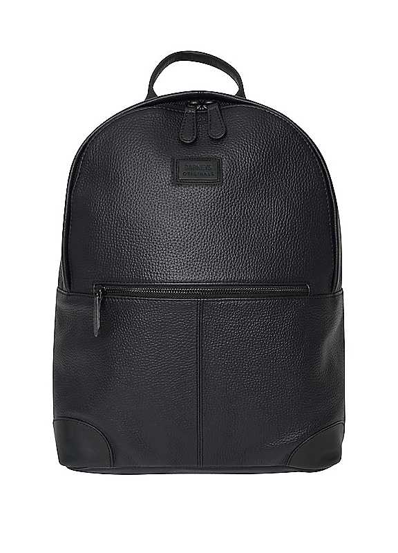 Barneys Originals Unisex Black Real Leather Backpack In - Image 7
