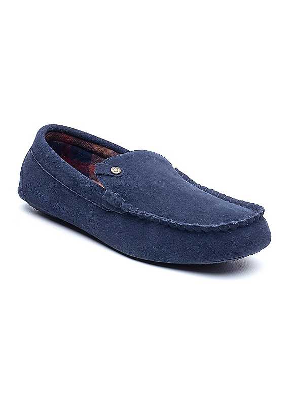 Base London Men's Navy Noah Suede Slipper In | Size: 11 - Image 2