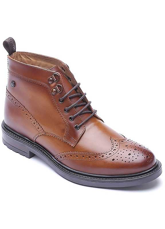 Base London Men's Tan Foster Toe Cap Boot In | : Size 10 - Image 4