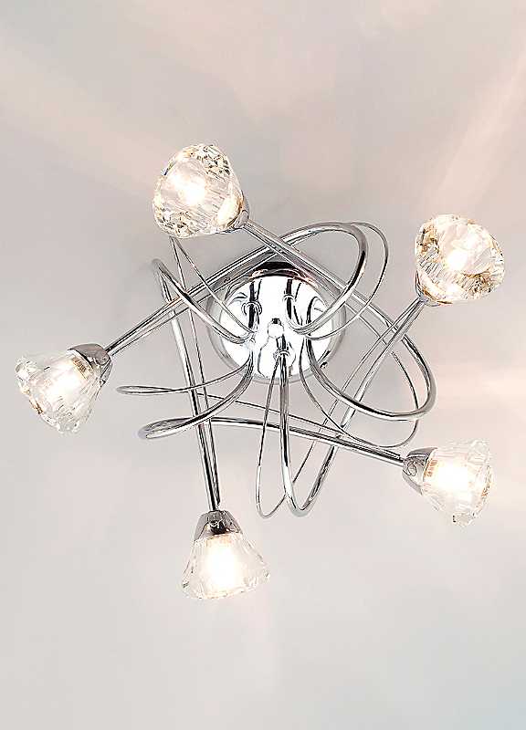 Bhs Chrome Marianne Light Flush Ceiling Light Size 5