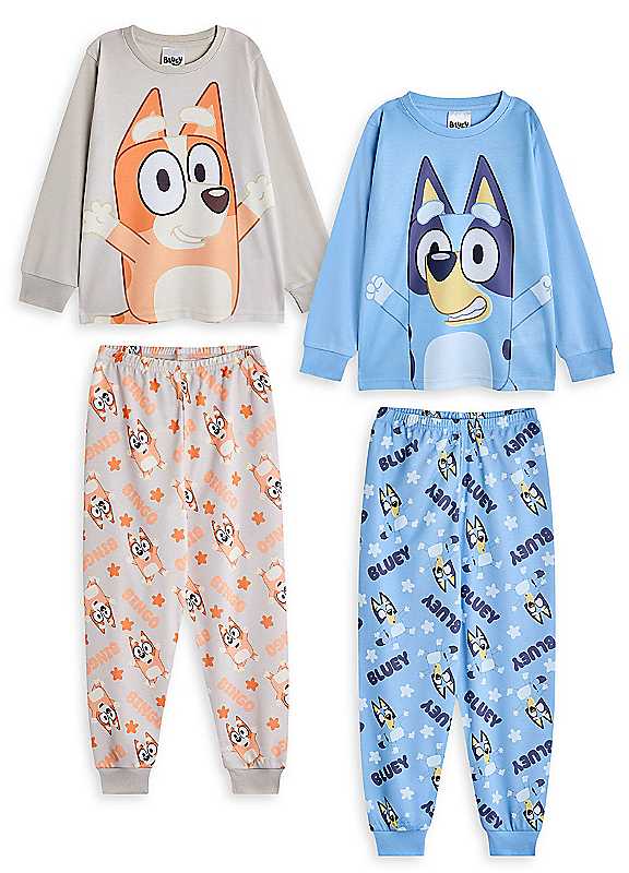 Bluey (5-6 Years) Multi-Pack Of 2 Long Sleeve Long Leg Pyjama Set (Unisex Kids Multicoloured) - Image 3