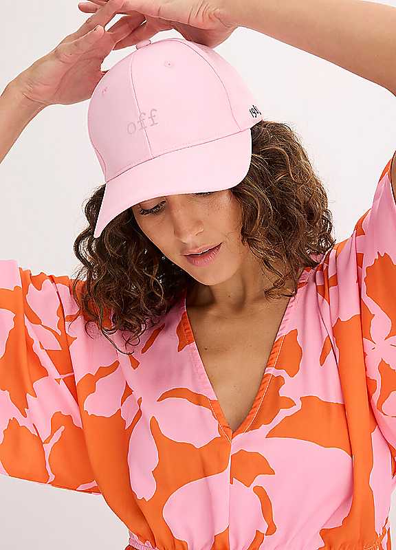 Bonprix Women's Pale Pink Embroidered Baseball Cap