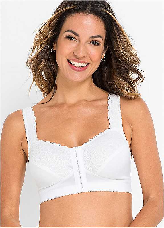 Bonprix White Lace Trim Support Bra 48Dd