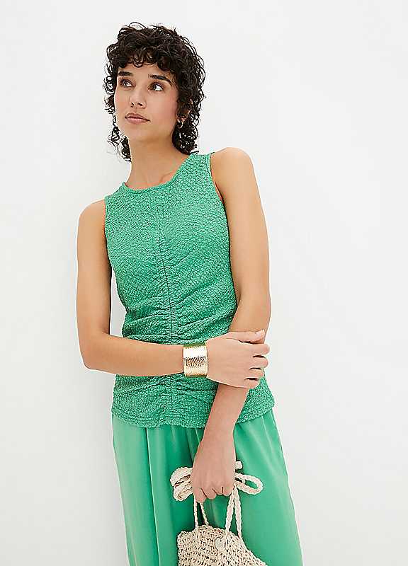 Bonprix Green Textured Vest Top 26/28