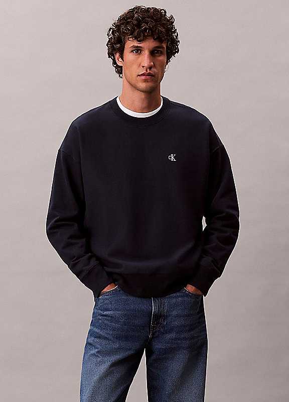 Calvin Klein Blue Cotton Men's Sweatshirt - S - Image 2