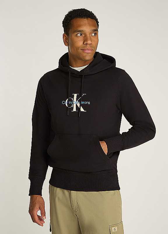 Calvin Klein Jeans Black Logo Print Drawstring Hoodie Xxl