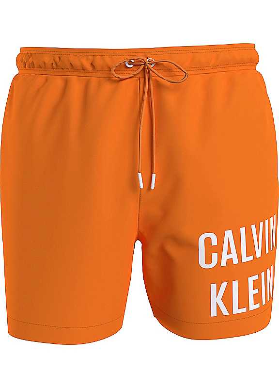 Calvin Klein Men's Orange Logo Print Swim Shorts Xxl