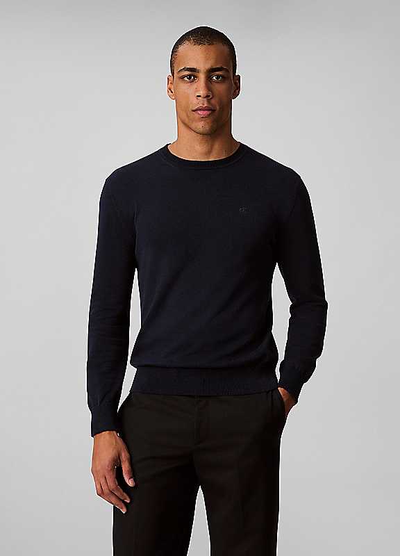 Calvin Klein Men's Black Long Sleeved Supima Cotton Crew Neck Jumper | : Extra Large - Image 3