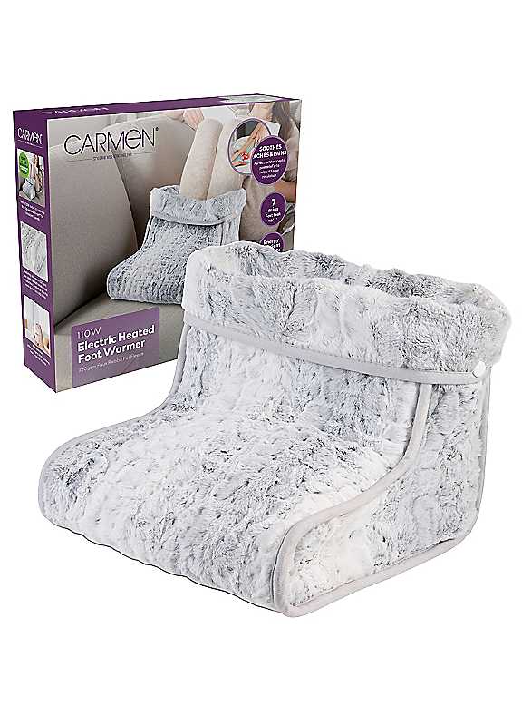 Carmen Heated Faux Fur Foot Warmer Grey - La Redoute - Image 8