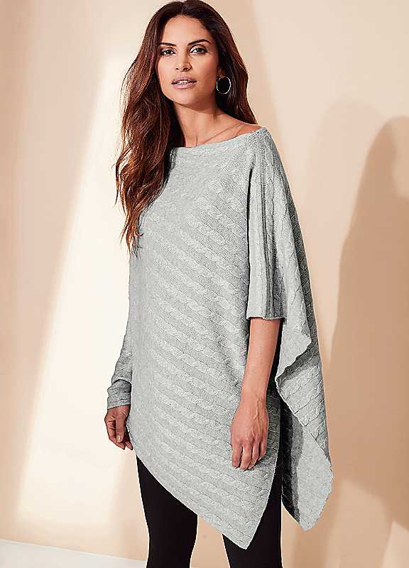 Cashmere Cable Poncho Cashmere Cable Poncho