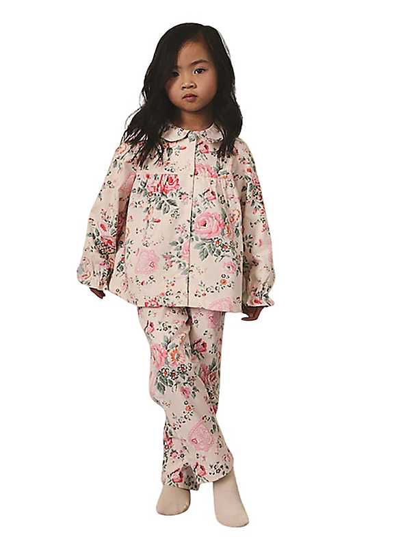 Cath Kidston Women's Ecru Girl's Roses Button Through Pyjama Set In | Size: 6-7 Years - Image 2