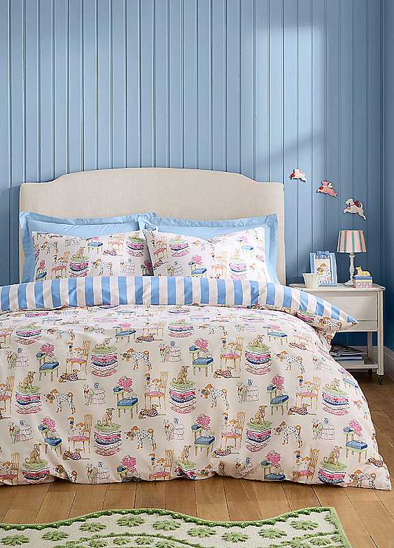 Cath Kidston Hackney Dogs Duvet Cover Set - Blue - Super King - Image 4