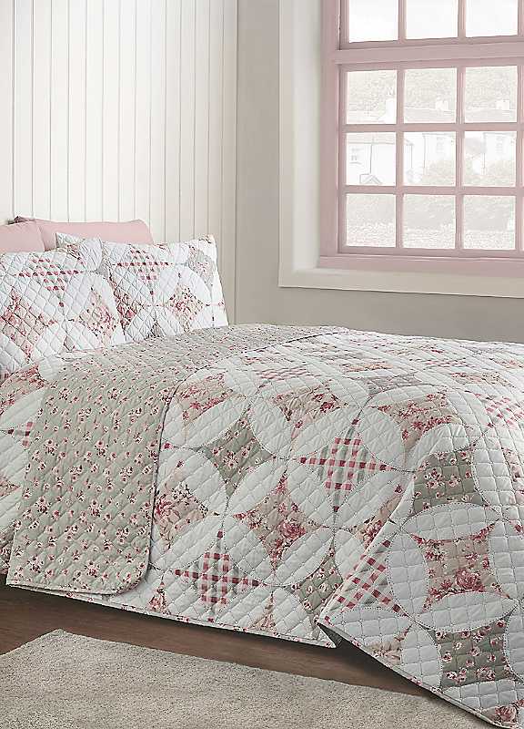 Cat Green Catherine Lansfield Pinsonic Patchwork Bedspread - 220 X 230Cm - Image 5
