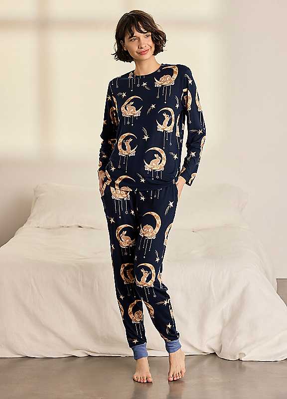 Chelsea Peers Women's Top And Trousers Pyjama Set - Bunny Navy - 16 (XL) - Image 4