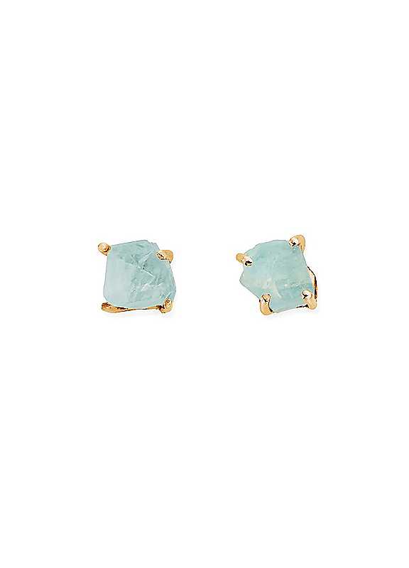 Chlobo Gold Harmony Stone Stud Earrings 18Ct Plated
