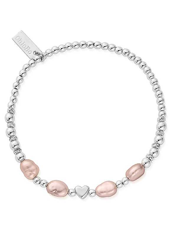 Chlobo Silver With Love Pink Pearl Bracelet - Image 2