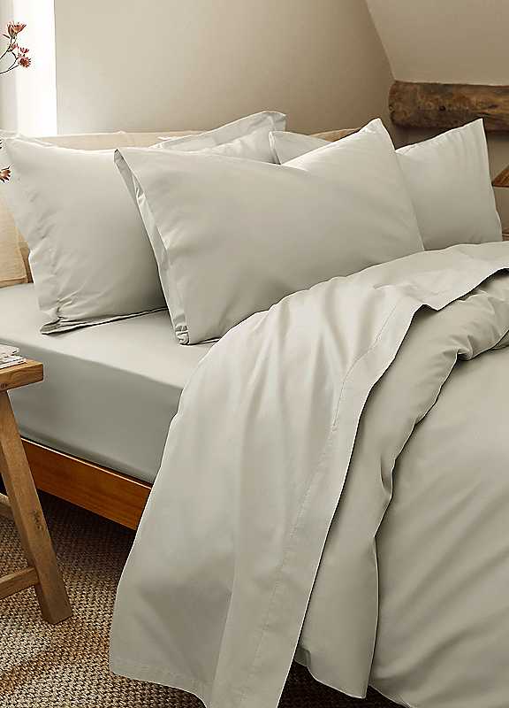 Christy 200TC Organic Single Flat Sheet | Pebble Beige | 100% Certified Organic Cotton Bedding | Super Soft and Smooth Bed Linen - Image 2