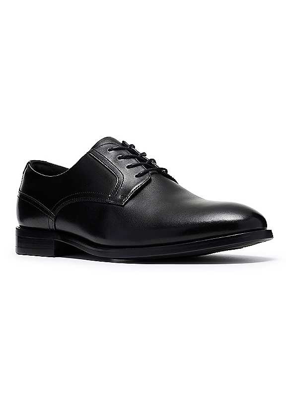 Clarks Black Bowburn Leather Shoes - Image 3