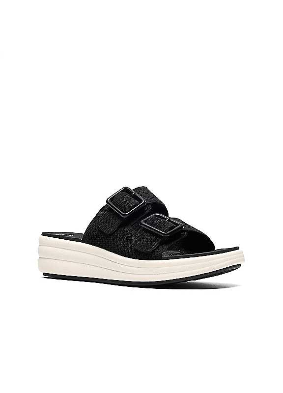 Clarks Women's Black Drift Faye Flat Sandals, Sliders | Size: 4-Standard Fit - Image 3