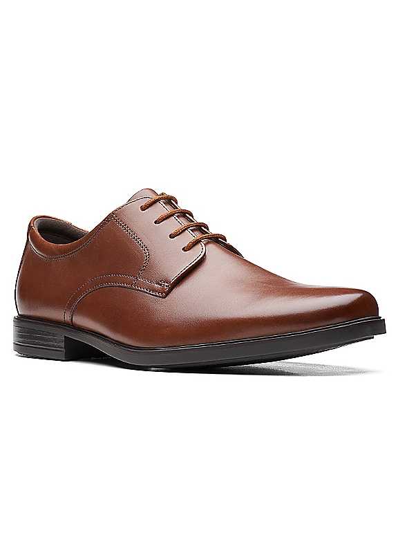 Clarks Dark Tan Howard Walk Leather Size 9