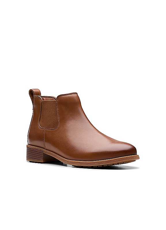Clarks Tan Leather Tan Havisham Top Boots - Image 2