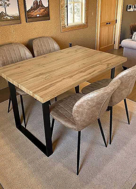 Outdoor Living Unisex Tan Colorado Dining Table With Jaydn Leather Chairs, Taupe In Size 4 - Image 7
