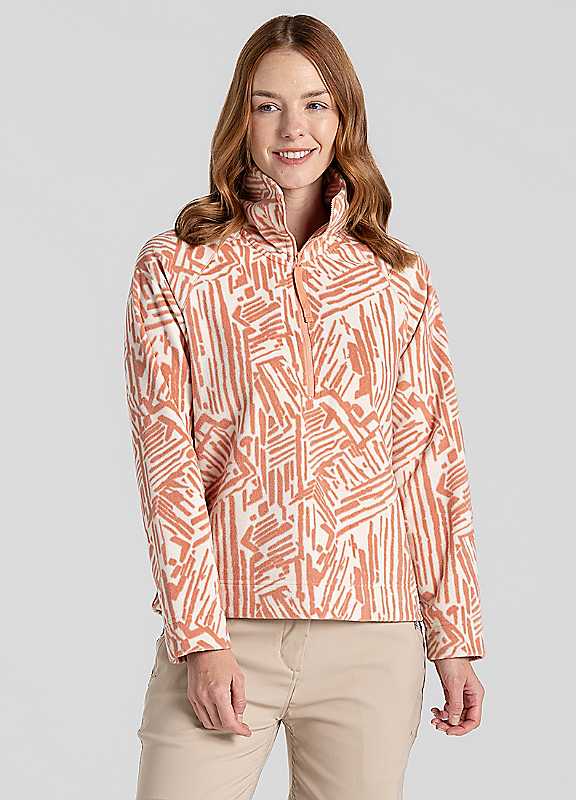Craghoppers Clay Print Annjela Half Zip Size 14