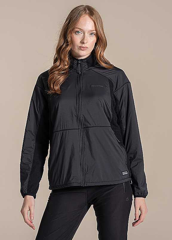 Craghoppers Women's Compresslite Hybrid Full Zip Fleece Jacket in Black, Size 10 - Image 3