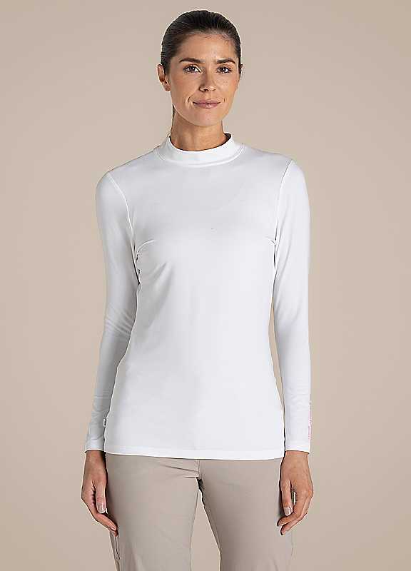 Craghoppers Women's White Nosilife Insect-Repellent Long Sleeved Golf Mock Neck Top In Size 12 - Image 5