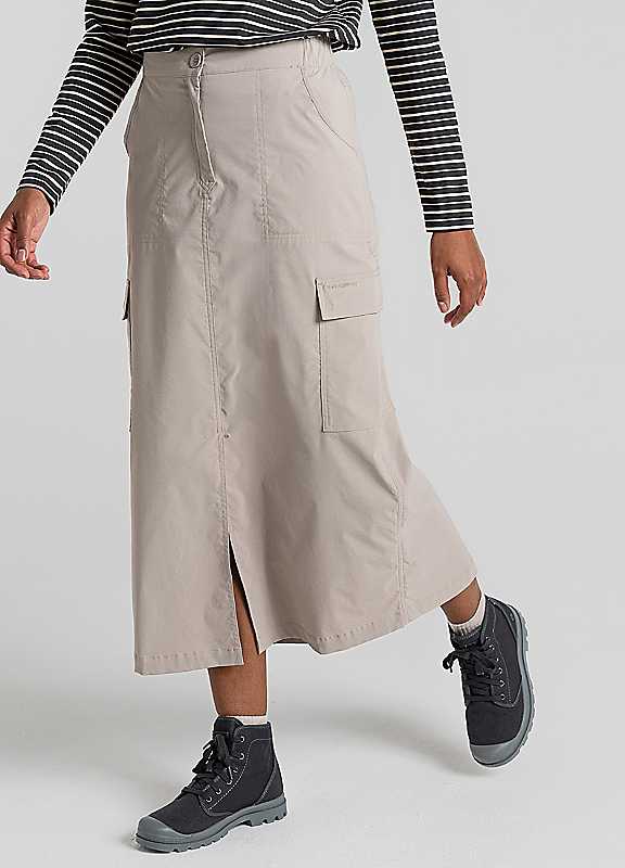 Craghoppers Soft Mushroom Nosilife Pro Midi Skirt