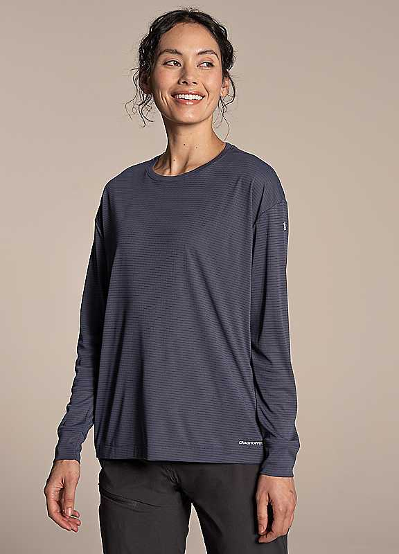 Craghoppers Womens Nosilife Solar Shield+ Long-Sleeved Top Size 12 Grey - Image 4