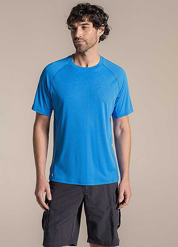 Craghoppers Men's Blue Nosilife Solarshield+ Short Sleeve T-Shirt Azure Sky - Size UK S - Image 7