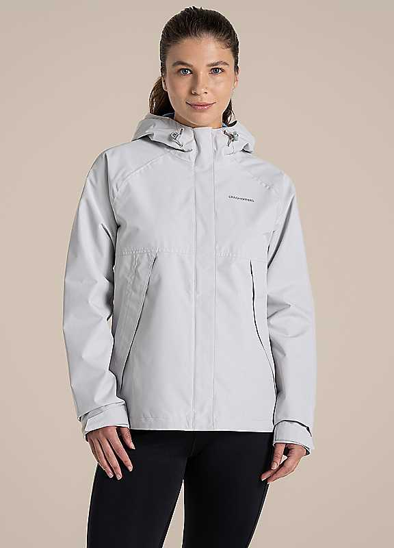 Craghoppers Women's Light Grey Ossus Waterproof Shell Jacket In | : Size 18 - Image 7
