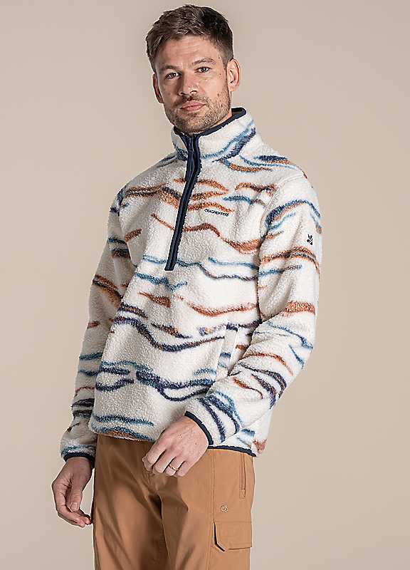 Craghoppers Rawthey Borg Half Zip Fleece for Men, Ecru Winterstorm, Size L - Image 7