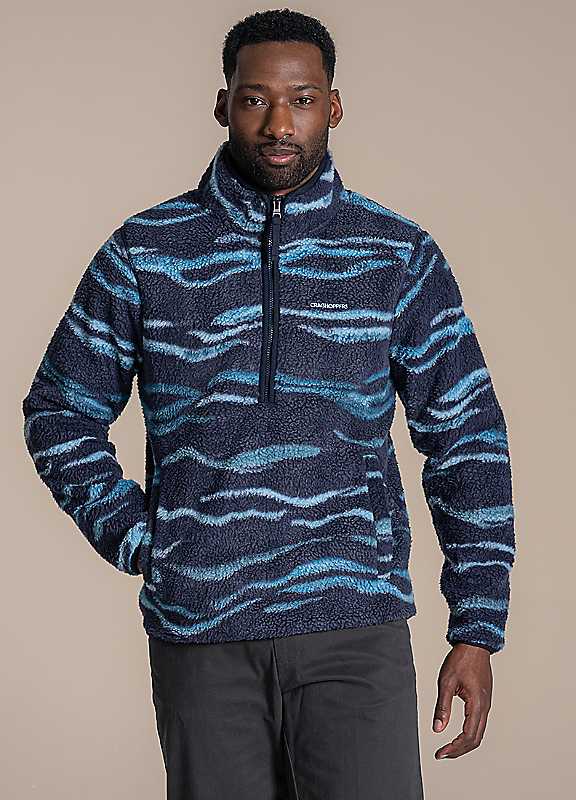 Craghoppers Men's Blue X National Trust Rawthey Half Zip Fleece - Image 6
