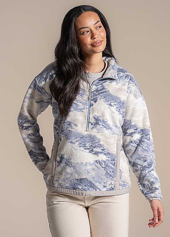Craghoppers Sanaa Half Zip Fleece for Women in Mist Blue, Size 8 - Image 4